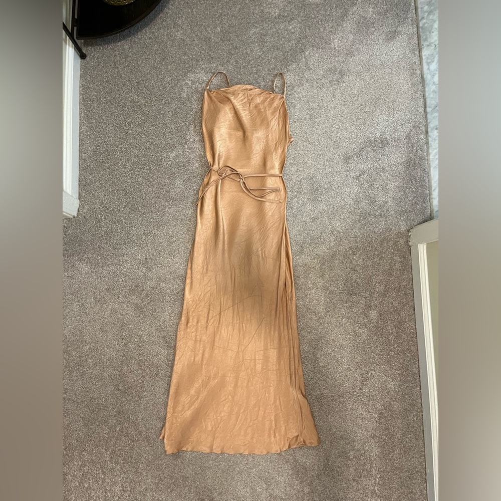 La Lune Bias Cowl MIDI Dress | Desert Rose | Size: 6 - Picture 5 of 5